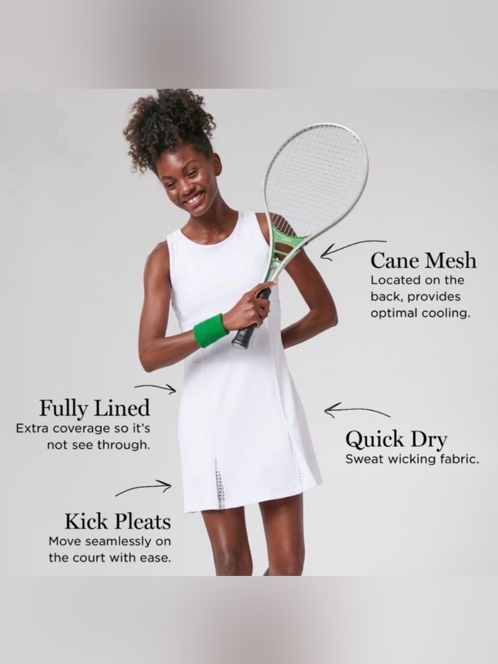 Tuckernuck TSport White Cane Victoria tennis prep athletic dress - Picture 3 of 10